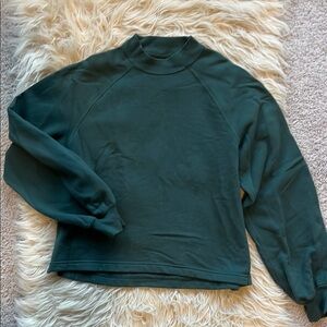 Green Mock Neck Sweatshirt